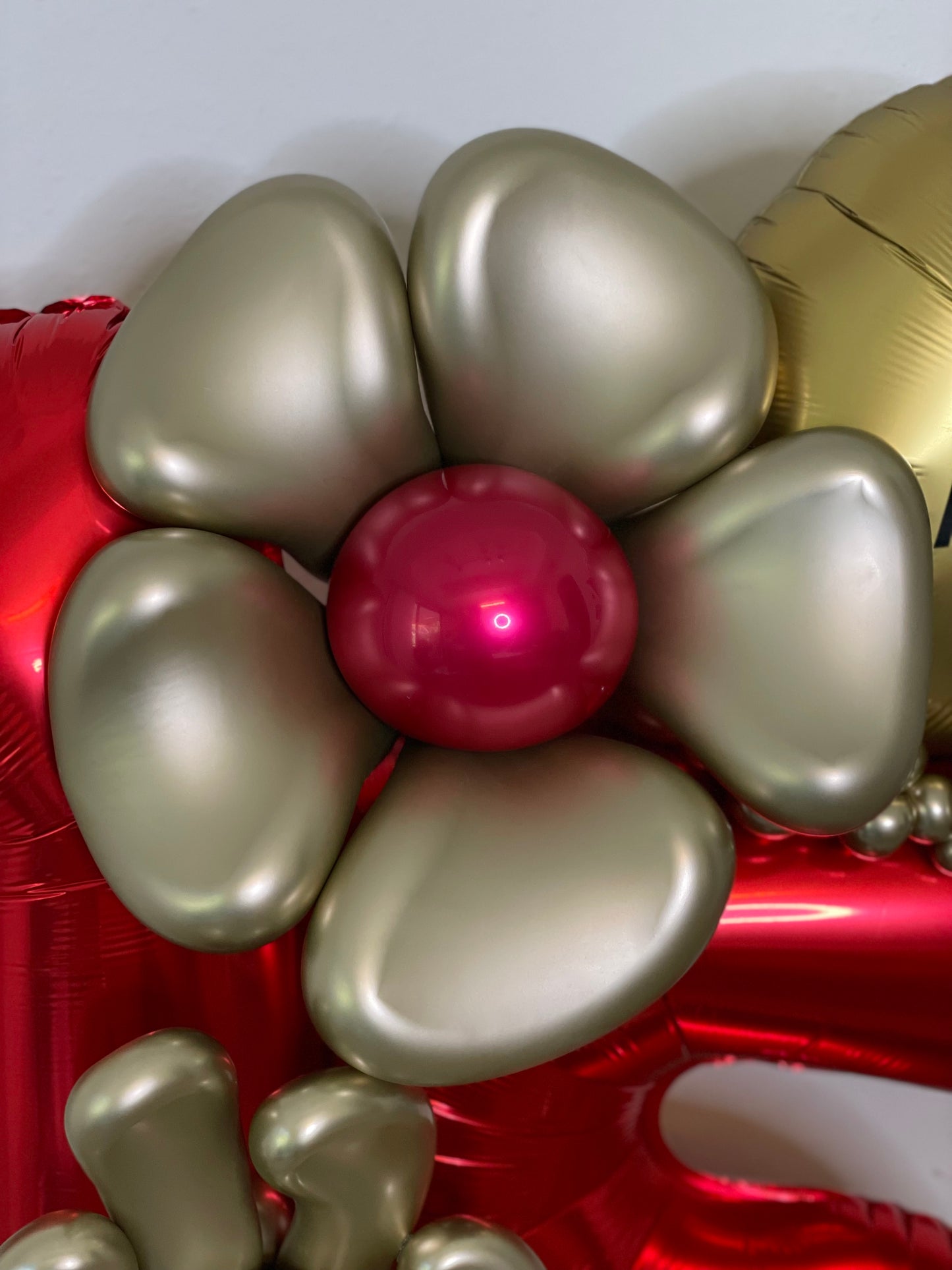 Happy Birthday Big Number & Flower Balloon