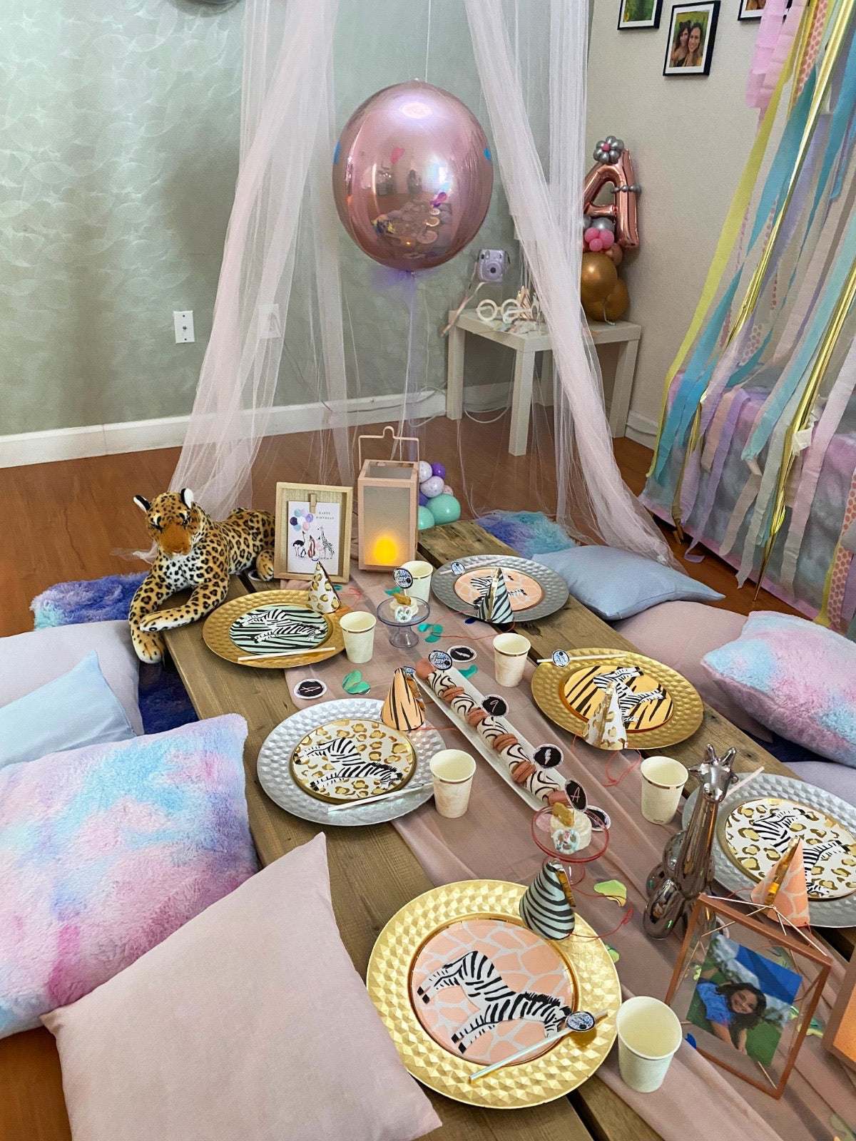 Tie Dye Animal Print Birthday Decoration