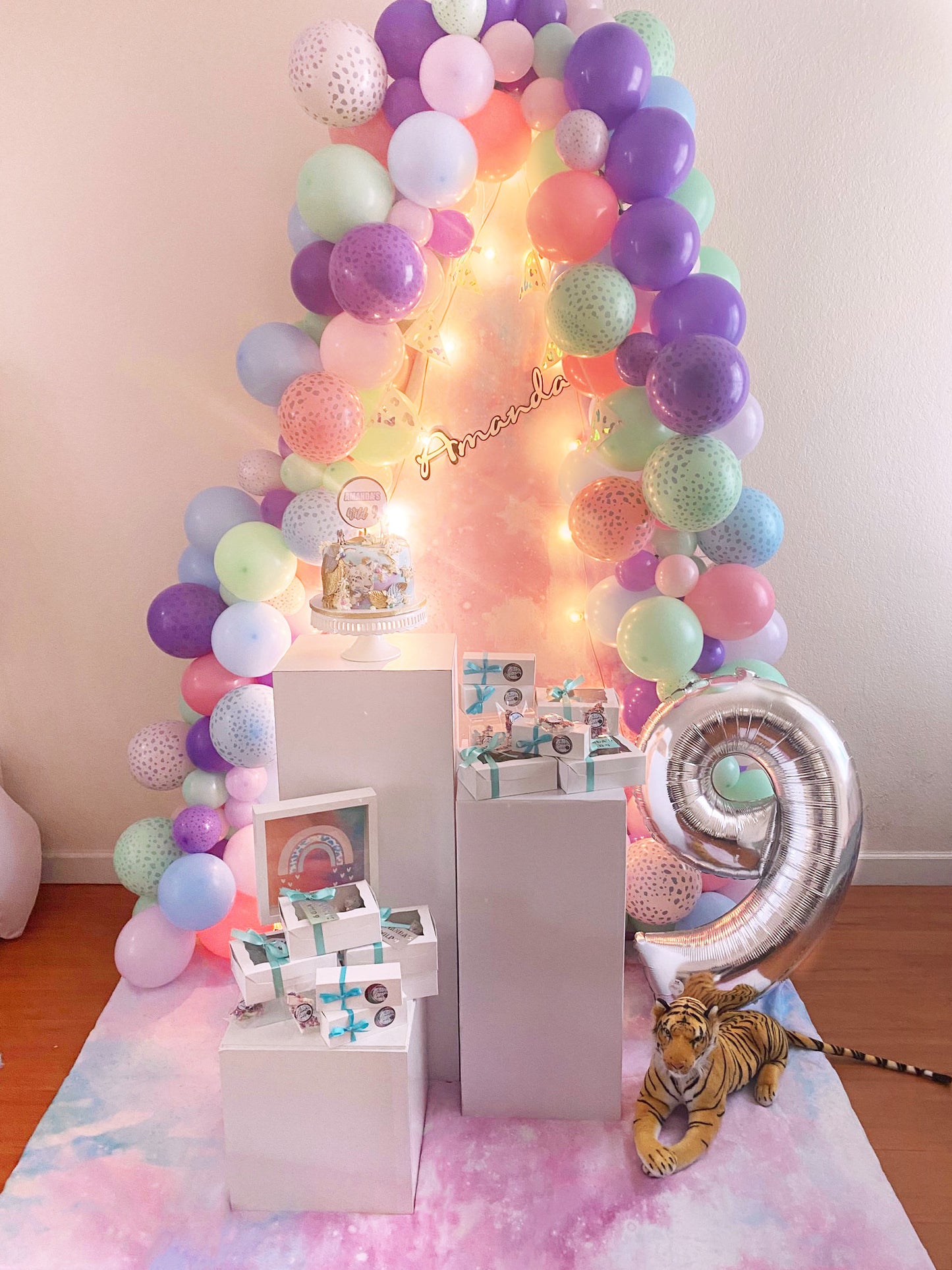 Tie Dye Animal Print Birthday Decoration